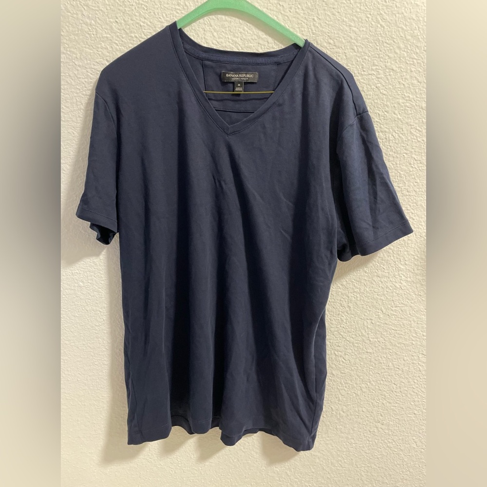 Banana Republic Dark Blue V-Neck Tee